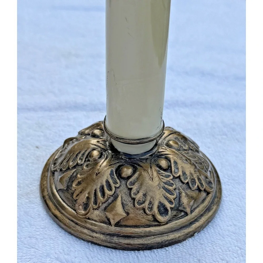 Vintage Hamilton Lucite Marble Look Towel Tree Bronze Tone Dual Ring Holder 13